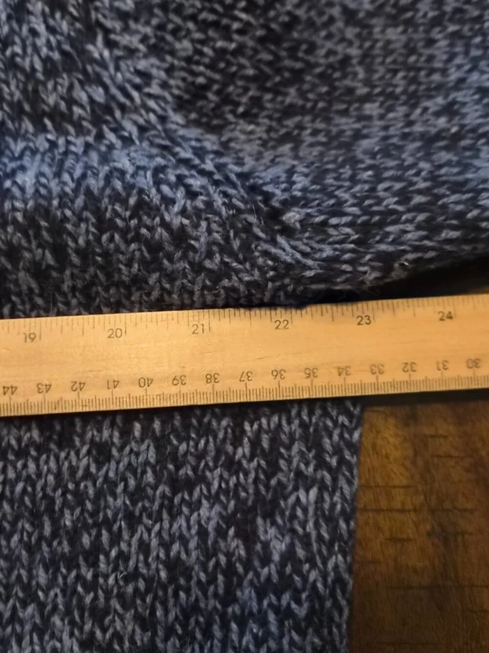 LL Bean Sweater Men's L Tall Marled 100% Lamb's Wool Henley Pullover Blue G799